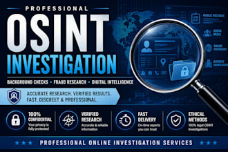 conduct professional osint investigation and online research