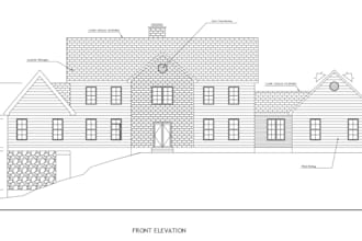 create 2d floor plan, elevation, section and site plans in autocad
