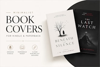 design minimalist book covers for amazon kindle and paperbacks