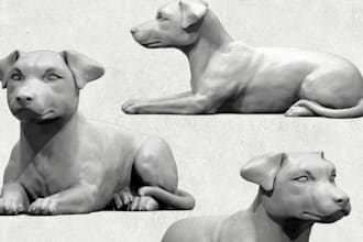 realistic 3d pet dog anatomy sculpt character blender zbrush 3d printable model
