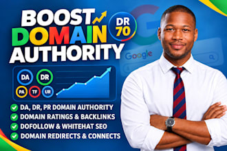 increase domain rating dr70 whitehat SEO service backlink manually google rank