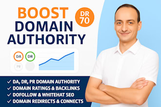 increase domain rating dr70 whitehat SEO service backlink manually google rank
