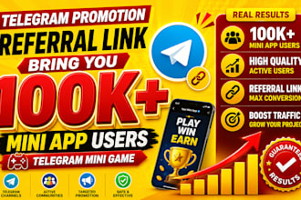 telegram promotion referral link bring you 80k mini app users telegram mini game