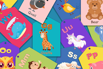 design custom printable flash cards kids educational cards game anki cards