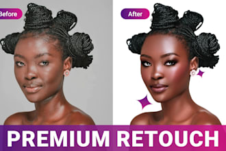 do high end beauty, portrait photo retouching in photoshop