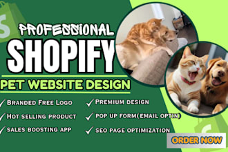 build a high converting shopify pet store dog cat dropshipping website