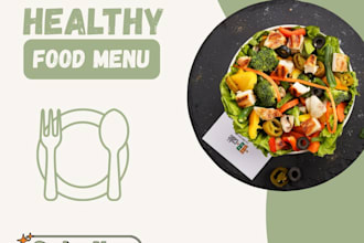 design a modern and attractive cafe or restaurant menu