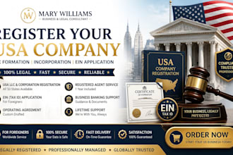 register business in USA incorporate US company llc formation ein application