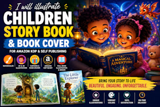 design watercolor children story book illustration and picture book art