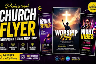 design church flyer, event poster and social media flyer