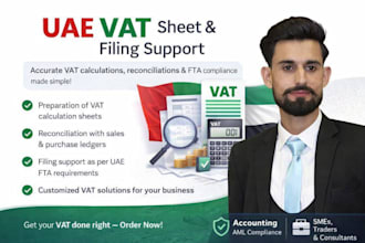 prepare vat calculation sheets and filing support for uae businesses