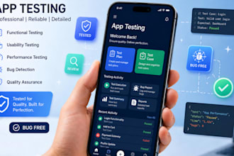 do professional app testing for android and ios apps and report bugs