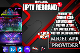 rebrand iptv app with your brand, name, logo and dns
