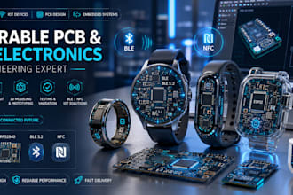 design smart wearable pcb esp32 nrf ble nfc iot smart ring watch band device