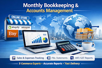 handle monthly bookkeeping for online stores