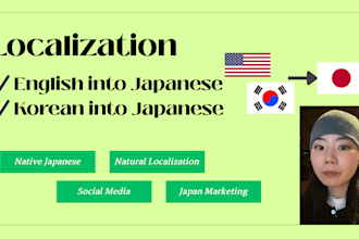 localize english content into japanese as a native speaker