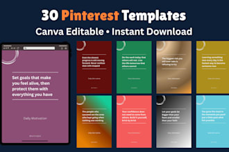 design professional pinterest pin templates for motivational quotes