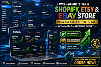 grow shopify, etsy and ebay sales through marketing promotion