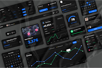 design saas dashboard UI UX in figma wireframe dark mode