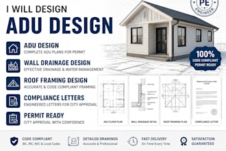 design adu wall drainage design roof framing compliance letters permit ready