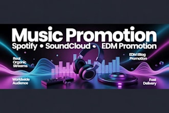 professionally promote your edm and soundcloud tracks to real music fans