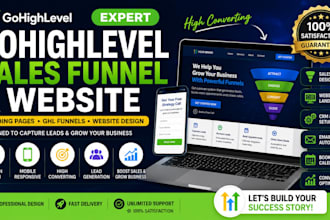 gohighlevel sales funnel, gohighlevel website, landing page, ghl funnel builder