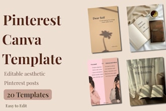 create aesthetic editable canva pinterest templates