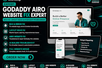 setup godaddy airo ai powered website builder business web app launch site