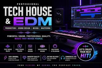 create tech house electronic tracks edm sound design vocal music orchestral