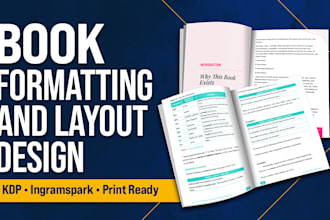 professionally format your book for amazon KDP, ingramspark and print ready