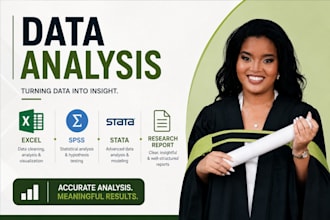 do data analysis using excel, spss, stata and research report