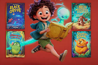 design cartoon book covers and character artwork