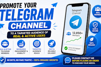 promote your telegram channel for fast and real engagement