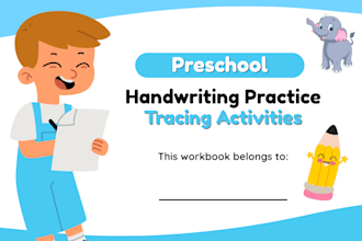 design custom tracing workbook for preschool