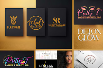 design luxury beauty, lash, makeup and salon logo branding