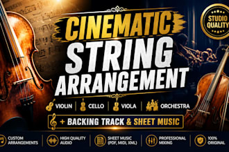compose cinematic orchestral string music for violin cello viola string quartet