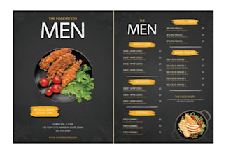 design a modern restaurant menu and digital menu