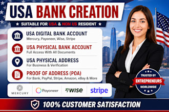 do usa bank creation wise mercury payoneer creation usa llc residential address