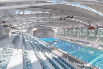deign 3d international swimming pool, backyard pool, garden,rvt, skp, cgi render