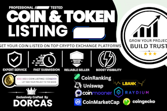 do token coin listing coinmarketcap coingecko on top exchange uniswap web3