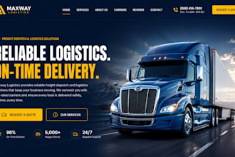 design logistics website trucking website freight cargo dispatch website