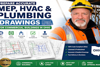 prepare accurate mep, hvac, plumbing drawings for commercial buildings in ohio