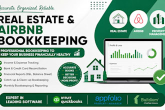 do real estate and airbnb bookkeeping in quickbooks, appfolio, and buildium