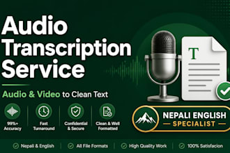 transcribe nepali accented english audio to text accurately