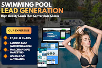 swimming pool website pool construction service leads pool cleaning landing page