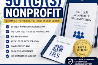 register your nonprofit organization and obtain 501c3 tax exempt status