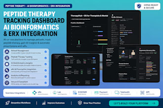 do peptide therapy tracking dashboard, ai bioinformatic, erx integration website