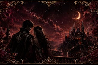 design illustrated romantasy dark romance book cover art