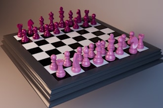 sculpt 3d printable chess, classic chess pieces, board game chess set, stl file