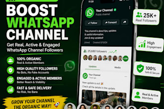 boost whatsapp channel organically with real active member whatsapp followers